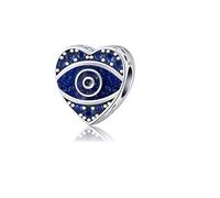 MARJS Hamsa Fatima Hand Evil Eye I Love You Heart Charm Bead Pendant 925 Sterling Silver Dangle Compatible With Pandora Charm Bracelet