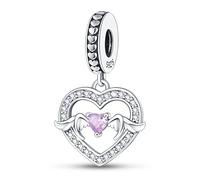 MARJS I Love You Heart Guardian Angel Heaven Memorial Charm Bead Pendant 925 Sterling Silver Dangle Compatible With Pandora Charm Bracelet