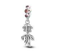 MARJS Koi Carp Fish Crystal Animal Pet Luck Charm Bead Pendant 925 Sterling Silver Dangle Compatible With Pandora Charm Bracelet