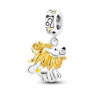 MARJS Leo Lion Glow In The Dark Birthday Birth Date Horoscope Star Sign Charm Bead Pendant 925 Sterling Silver Dangle Compatible With Pandora Charm Bracelet