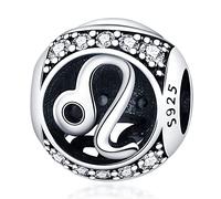 MARJS Leo Zodiac Horoscope Birthday Birth Month Date Constellation Star Sign Crystal Charm Bead Pendant 925 Sterling Silver Dangle Compatible With Pandora Charm Bracelet