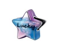 MARJS Lucky Star Luck Keepsake Starry Sky Charm Bead Pendant 925 Sterling Silver Dangle Compatible With Pandora Charm Bracelet