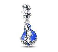 MARJS Madonna Mary Mother Of Jesus Angel Wing Faith Charm Bead Pendant 925 Sterling Silver Dangle Compatible With Pandora Charm Bracelet