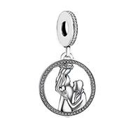 MARJS Mother To Be Expecting Pregnant Baby Family Mum Daughter Son Charm Bead Pendant 925 Sterling Silver Dangle Compatible With Pandora Charm Bracelet