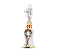 MARJS Our Lady Of Lourdes Novena Prayer Holy Spirit Jesus Faith God Charm Bead Pendant 925 Sterling Silver Dangle Compatible With Pandora Charm Bracelet