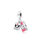 MARJS Record Of Our Love Photo Camera Love Heart Charm Bead Pendant 925 Sterling Silver Dangle Compatible With Pandora Charm Bracelet