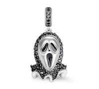 MARJS Scream Horror Mask Halloween Ghost Face Charm Bead Pendant 925 Sterling Silver Dangle Compatible With Pandora Charm Bracelet