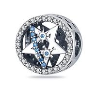 MARJS Shooting Star Starry Sky Space Constellation Charm Bead Pendant 925 Sterling Silver Dangle Compatible With Pandora Charm Bracelet