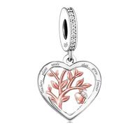 MARJS Teachers Plant Seeds That Grow Forever Acorns Love Heart Charm Bead Pendant 925 Sterling Silver Dangle Compatible With Pandora Charm Bracelet