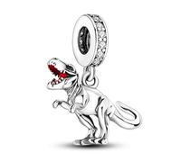 MARJS Tyrannosaurus T Rex Charm Dinosaur Dino T-Rex Animal Lover Charm Bead Pendant, 925 Sterling Silver Dangle Charm, Compatible With Pandora & European Bracelet