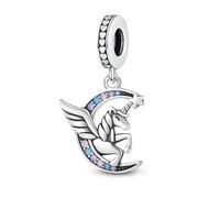 MARJS Unicorn Guardian Angel Magic Corn Moon Star I Love You Heart Charm Bead Pendant 925 Sterling Silver Dangle Compatible With Pandora Charm Bracelet