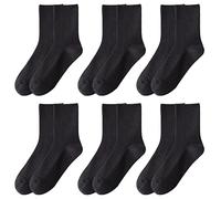 MarJunSep Women’s Crew Socks Cute Loafer Neutral Cotton Slouchy Boot Dress Socks Women Girls Granola Essentials, 6 Pairs Black, M