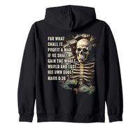 Mark 8:36 What Shall if Profit - Eternity Verse Warning Zip Hoodie