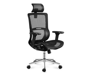 MARK ADLER Expert 6.2 Office Chair Executive Chair Desk Chair Ergonomic Armrests Headrest Adjustable Ventilated Air Mesh HD Material up to 150 kg Load Capacity Cradle Plus Rubber Wheels Black