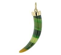 Mark Davis 18K yellow gold Tusk bakelite pendant charm - Green One Size
