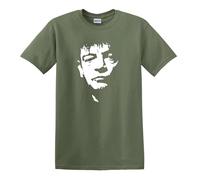 Mark E Smith The Fall Legend Che Guervara Style Heavy Cotton t-Shirt Military Green