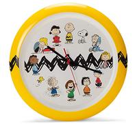 Mark Feldstein Peanuts Characters Zig Zag Yellow and Black Wall Clock, 13 Inch