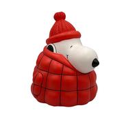 Mark Feldstein, Peanuts Snoopy Puffer Jacket LED Illuminated Resin Tabletop Light, 6 Inch, Red