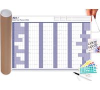 MARK IT Extra Large Yearly 2026 Wall Planner UK Holidays - Reusable Laminated Wall Calender 2026 with Dry Wipe Pen & Stickers - Wall Planner 2026 UK Made with Rolled Delivery - (79 x 116cm)