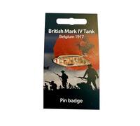 Mark IV WW1 Tank 3D Metal Pin Badge, Raised High Definition, with Information Card, WW1 Theme