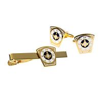 Mark Keystone Tie Bar Clip Cufflinks Masonic Combo Pack, metal