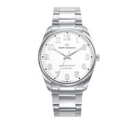 Mark Maddox HM1029-05 - Men's Analogue Watch Three Hands 41 mm, Steel Case and Bracelet, White Dial with Arabic Numbers, WR 50 m