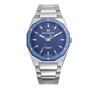 Mark Maddox HM1030-37 Men's Watch - Silver Stainless Steel with Blue Dial | Analog Quartz Movement | 10 ATM Submersible | Sport Elegance Collection