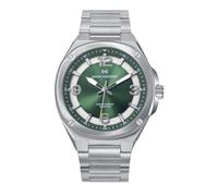 Mark Maddox Men's Watch HM1020-65 - Silver Steel Analog with Green Dial and Steel Strap, metallic silver