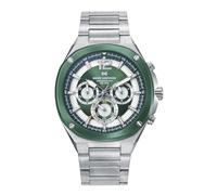 Mark Maddox Men's Watch HM1021-65 - Stainless Steel Chronograph with Green Dial and Silver Strap, silver