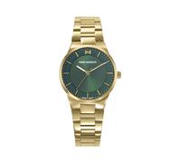 Mark Maddox MM1031-67 - Women's Analogue Three-Hand Watch 31 mm, Gold IP Steel, Green Dial, Metallic Bracelet, WR 50 m