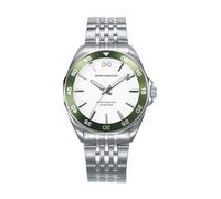 Mark Maddox Women's Watch MM1029-07 - Silver Stainless Steel, White Dial, Green Bezel, Water Resistant 100M, metallic silver