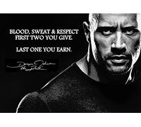 Mark Mountford The Rock Autographed Motivational Quote Poster Print, Black, 30.5 x 20.3 inches, Living Room Decor