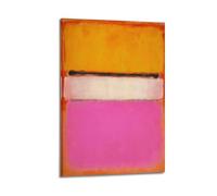 Mark Rothko Poster White Center (Yellow, Pink And Lavender on Rose) Abstract Rectangular Regions Ofwall Art Canvas Aesthetic Music And Movie Decoration Living Room Bedroom 16x24inch(40x60cm) Frame-sty