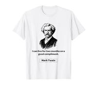 Mark Twain I Can Live on a Good Compliment T-Shirt