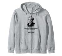 Mark Twain I Can Live on a Good Compliment Zip Hoodie
