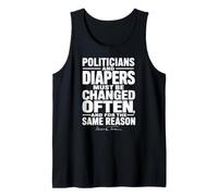 Mark Twain Politicians and Diapers Must Be Changed Often Wht Tank Top