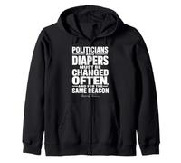 Mark Twain Politicians and Diapers Must Be Changed Often Wht Zip Hoodie
