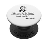 Mark Twain Shirt Mark Twain Most Beautiful Day Quote PopSockets Adhesive PopGrip