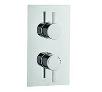 Mark Vitow TORB5 Round Concealed Dual Thermostatic Shower Mixer with Double Outlet, Silver, 13.5 cm*23.5 cm*8.5 cm
