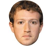 Mark Zuckerberg (Solemn) Celebrity Mask, Flat Card Face, Fancy Dress Mask