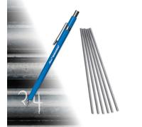 Markal 96107 Silver-Streak Refillable Mechanical Holder With 6 Silver Highly Visible Reflective Lead Refills, Built-in Sharpener, 1 Click Advance -Ideal for Metal Layout & Fabrication Work