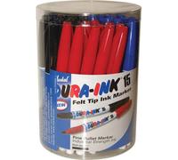 Markal Dura Ink 15 Fine Bullet Tip Permanent Marker Pen Tub Assorted Pack of 48