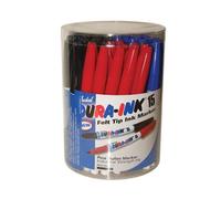 Markal Dura Ink 15 Fine Bullet Tip Permanent Marker Pen Tub Assorted Pack of 48