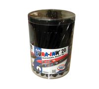 Markal Dura Ink 20 Retractable Fine Bullet Tip Permanent Marker Pen Black Pack of 24
