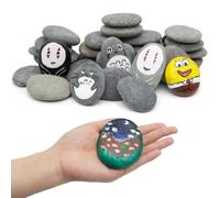 Markdang 40 Pcs Rocks for Painting 25pcs 2-3” & 15pcs 3-4” River Rocks for Painting Natural Flat & Smooth Rocks for Painting for Kids & Adult Craft Gift