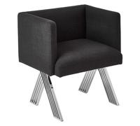 markeb black fabric dining chair with silver steel frame