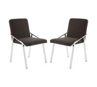 markeb black fabric dining chairs with silver frame in a pair