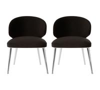 markeb black velvet dining chair with silver frame in a pair