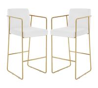 markeb mink velvet bar stool with gold steel frame in a pair