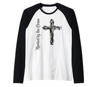 Marked by The Cross Christian Ash Religious Bible Quote Raglan Baseball Tee